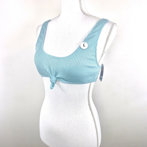 FOREVER21 BLUE KNOT FRONT TIED BIKINI SWIM OR FESTIVAL TOP - Picture 5 of 8